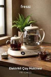 Standlı Dijital Göstergeli Cam Krem Çay Makinesi